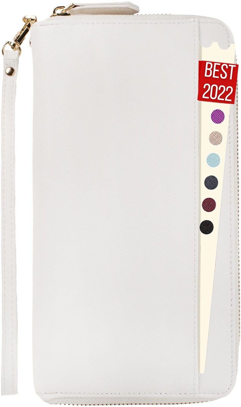 Apadi Travel Document Organizer - RFID Passport Wallet Case Family Holder Id Wristlet - Image 1